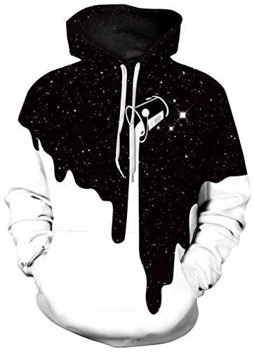 QingLemon Men's Hooded Patterns Print Galaxy Sweatshirts Pocket Pullover 3D Hoodies 
