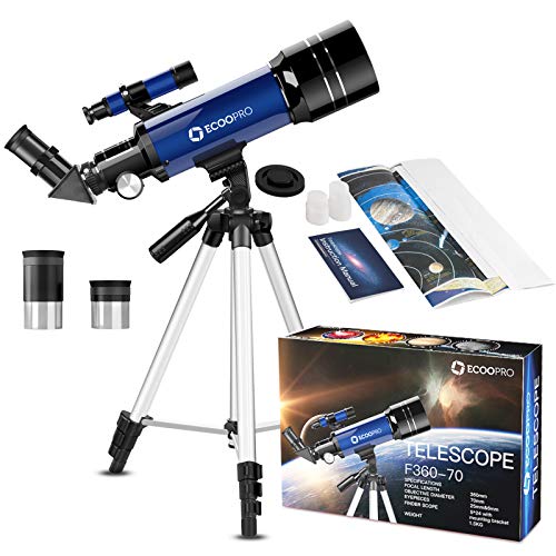 Youdw Astronomical Telescope Kids Telescope,Telescope for Kids&Astronomy Beginners,20mm Refractor Mount Telescope with Tripod Finder Scope for Astronomy Beginners Black 