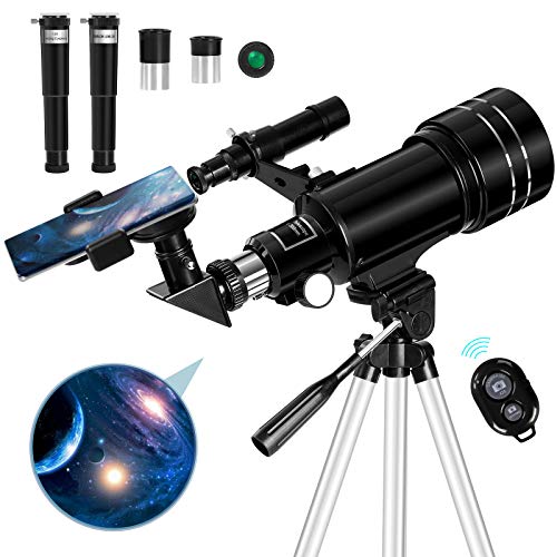 HBBH Astronomical Telescope Large Diameter Telephoto Reflector Telescope for Beginners Portable Travel Telescope with Adjustable-Height Tripod