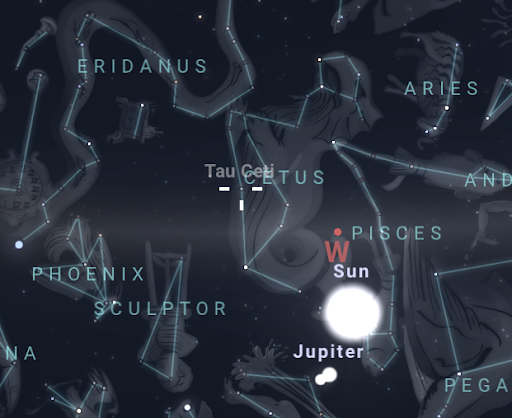 Where To See the Tau Ceti Star